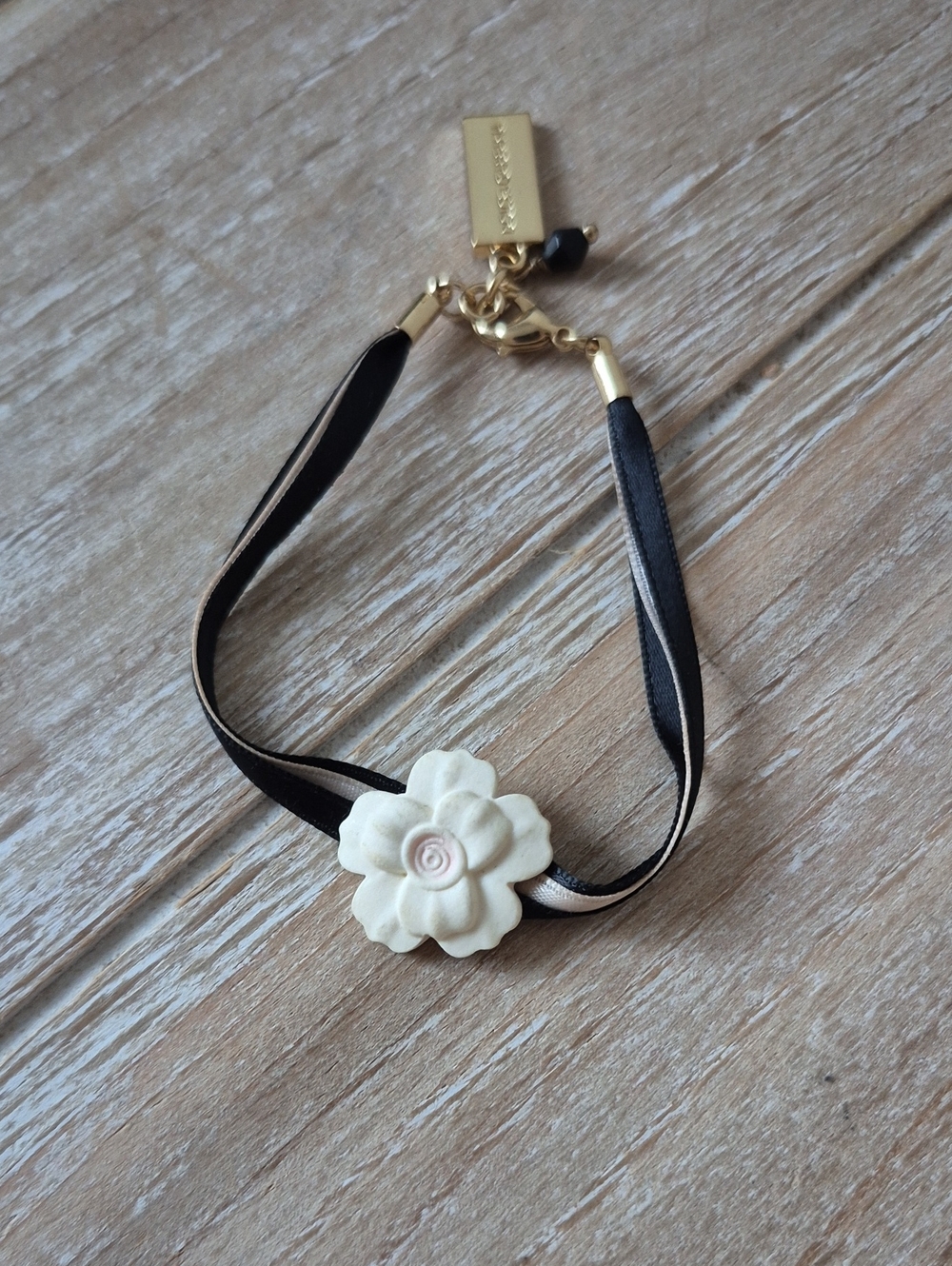 Dolce and Gabbana porcelain Camilla flower Ribbon Bracelet